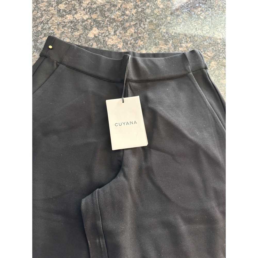 Cuyana Womens Black Wide Leg Cropped Pleated Pants High Waist Side Pockets NWT S - Picture 5 of 10